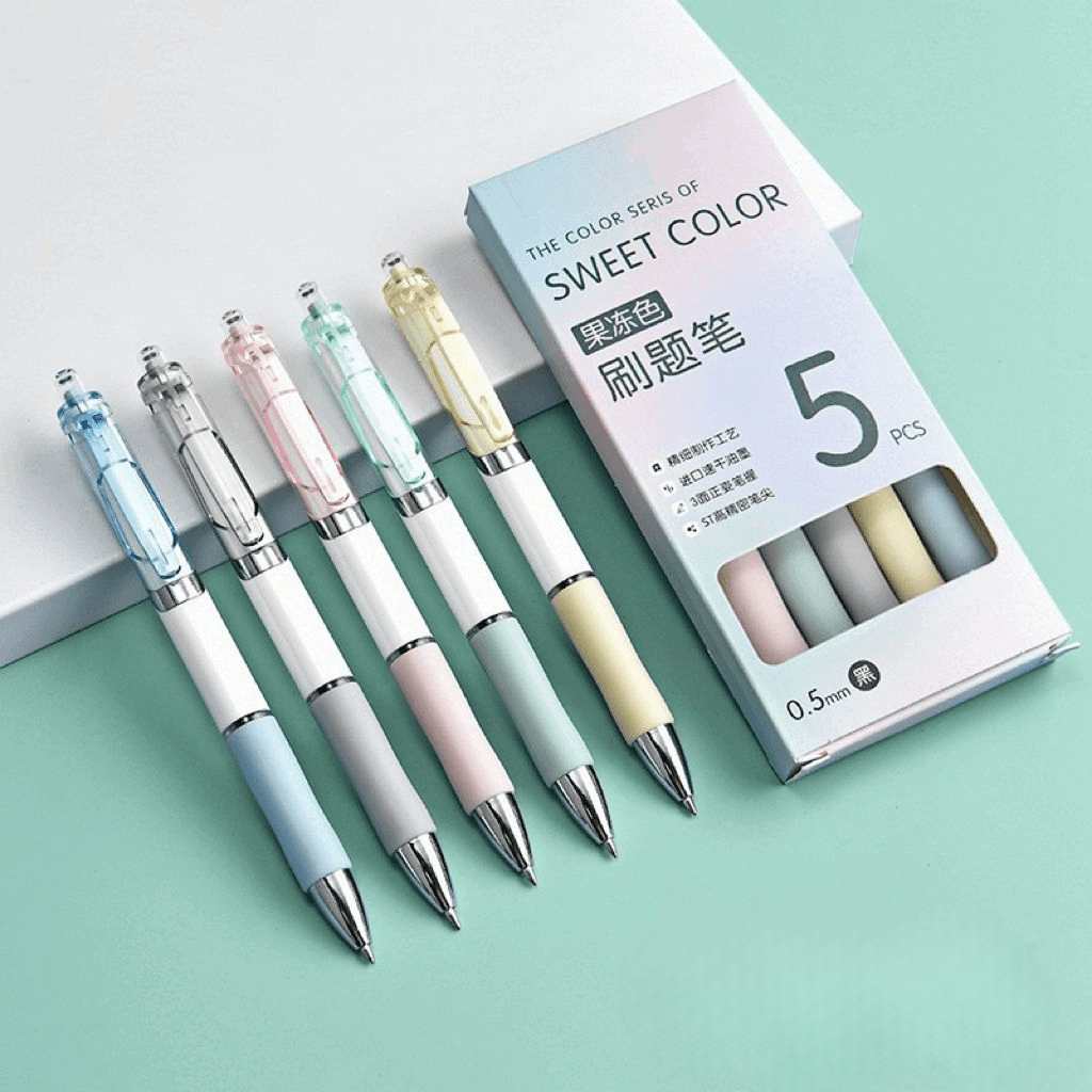 莫蘭迪高顏值果凍按動中性筆0.5mm
