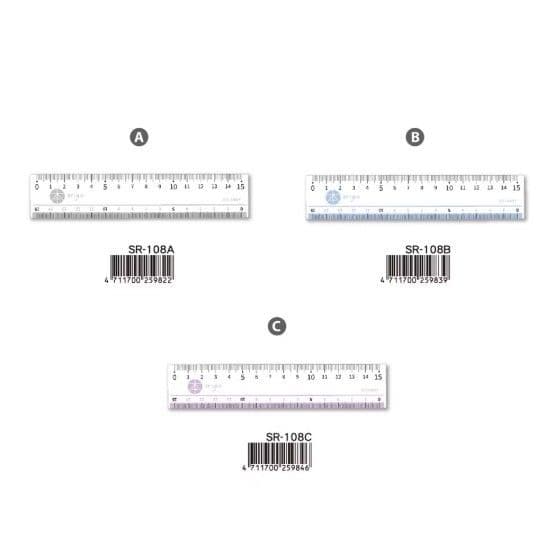 三瑩 本系列 15cm 透明尺 (3色) SR-108
