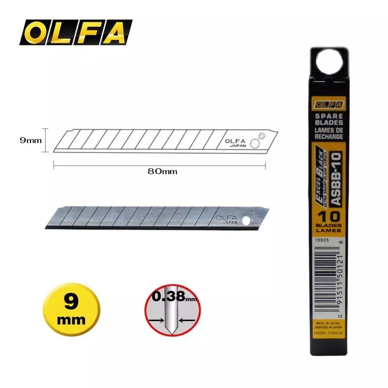 OLFA 超銳利小型黑刃美工刀片 ASBB-10