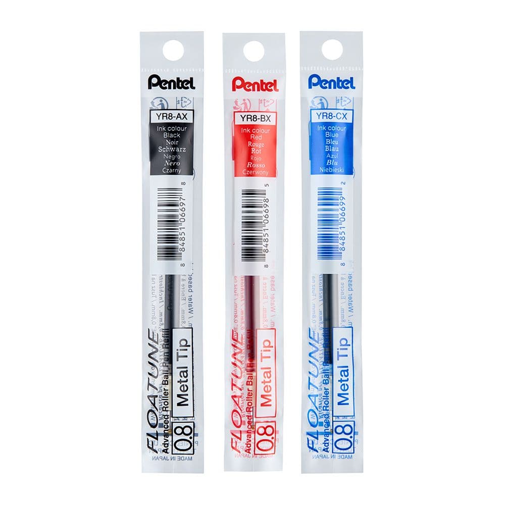 Pentel 飛龍 FLOATUNE 按壓式輕滑鋼珠筆替芯 0.8 YR8