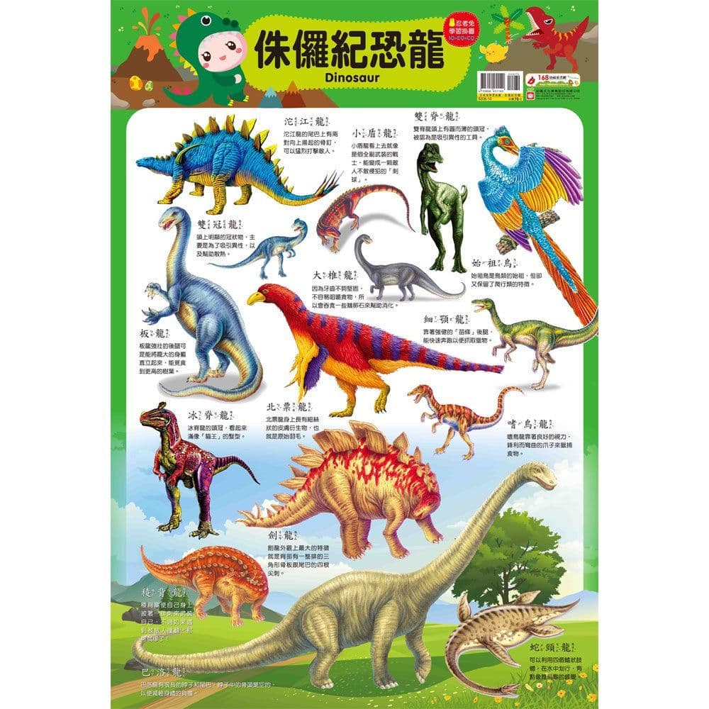 忍者兔學習掛圖【侏儸紀恐龍】|9206-10|幼福文化