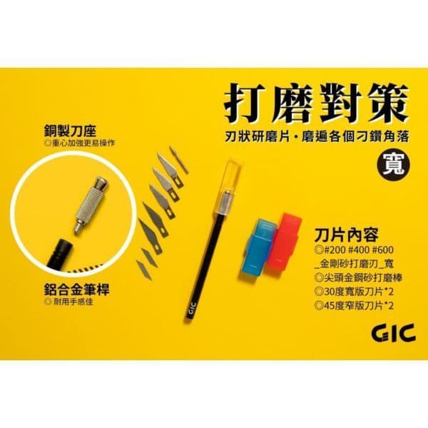 GIC GP-02 研磨筆刀 寬版 附刀具