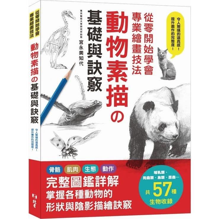 從零開始學會專業繪畫技法 : 動物素描の基礎與訣竅|宮永美知代|北星